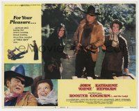 2f880 ROOSTER COGBURN int'l LC #6 '75 John Wayne & Katharine Hepburn standing in river!