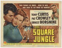 2f409 SQUARE JUNGLE TC '56 Pat Crowley, Borgnine, boxing Tony Curtis fighting in the ring!