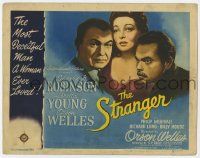 2f424 STRANGER TC '46 art of star/director Orson Welles, Edward G. Robinson & Loretta Young!