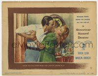 2f917 STREETCAR NAMED DESIRE LC #5 '51 great close up of brute Marlon Brando pawing Vivien Leigh!