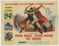 2f443 TARTARS TC '61 great artwork of armored Victor Mature battling Orson Welles!