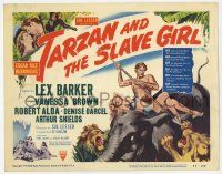 2f446 TARZAN & THE SLAVE GIRL TC '50 great different art of Lex Barker w/animals & sexy women!