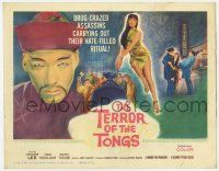 2f450 TERROR OF THE TONGS TC '61 art of Asian villain Chris Lee, drug-crazed assassins, Hammer!