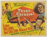 2f452 TEXAS CARNIVAL TC '51 Red Skelton, sexy Esther Williams, Howard Keel, MGM musical!