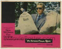 2f944 THOMAS CROWN AFFAIR LC #1 '68 best close up of Steve McQueen holding money bags!