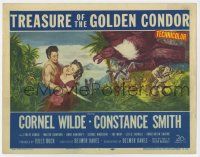 2f475 TREASURE OF THE GOLDEN CONDOR TC '53 art of Cornel Wilde grabbing girl & attacked by snake!