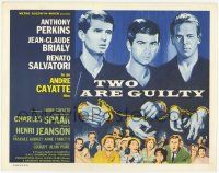 2f482 TWO ARE GUILTY int'l TC '64 Le Glaive et la balance, Anthony Perkins, Jean-Claude Brialy