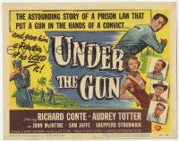 2f486 UNDER THE GUN TC '51 convict Richard Conte on the run, sexy Audrey Totter!