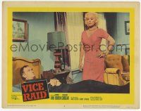 2f969 VICE RAID LC #2 '60 c/u of sexy Mamie Van Doren standing by Richard Coogan laying on bed!