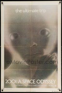 2g006 2001: A SPACE ODYSSEY 1sh R74 Stanley Kubrick, image of star child, thick border design!