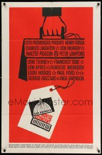 2g013 ADVISE & CONSENT 1sh '62 Otto Preminger, classic Saul Bass Washington Capitol artwork!