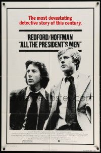 2g021 ALL THE PRESIDENT'S MEN 1sh '76 Dustin Hoffman & Robert Redford as Woodward & Bernstein!