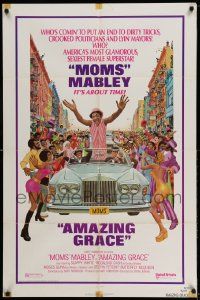 2g023 AMAZING GRACE 1sh '74 Mort Kunstler art of Moms Mabley!