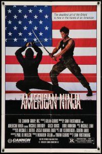 2g027 AMERICAN NINJA 1sh '85 Michael Dudikoff, martial arts action, super cheesy image!
