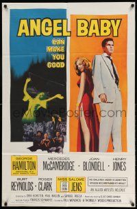 2g030 ANGEL BABY 1sh '61 full-length George Hamilton standing with sexiest Salome Jens!