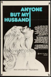 2g037 ANYONE BUT MY HUSBAND 1sh '75 art of sexy C.J. Laing, directed by Roberta Findlay!