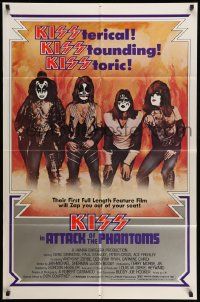 2g048 ATTACK OF THE PHANTOMS 1sh '78 cool portrait of KISS, Criss, Frehley, Simmons, Stanley