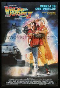 2g053 BACK TO THE FUTURE II 1sh '89 art of Michael J. Fox & Christopher Lloyd by Drew Struzan!