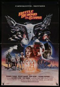 2g064 BATTLE BEYOND THE STARS 1sh '80 Richard Thomas, Robert Vaughn, Gary Meyer sci-fi art!