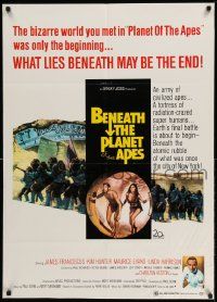 2g072 BENEATH THE PLANET OF THE APES 1sh '70 sci-fi sequel, what lies beneath may be the end!