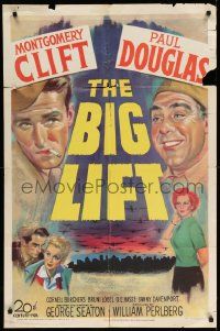 2g086 BIG LIFT 1sh '50 artwork of Montgomery Clift, Douglas & Cornell Borchers!
