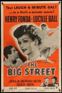 2g089 BIG STREET style A 1sh R55 Henry Fonda, pretty Lucille Ball's best friend is a dollar!
