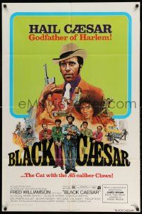 2g096 BLACK CAESAR 1sh '73 AIP Williamson blaxploitation, Godfather of Harlem art by G. Akimoto!