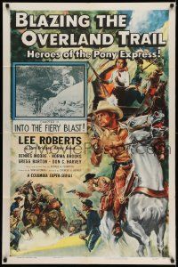 2g104 BLAZING THE OVERLAND TRAIL chapter 11 1sh '56 cool art of the Heroes of the Pony Express!