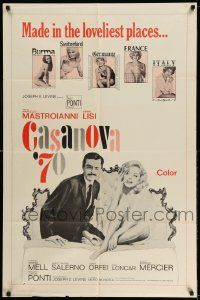 2g150 CASANOVA '70 1sh '65 c/u of Marcello Mastroianni & sexy naked Virna Lisi in bed!