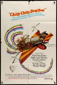 2g165 CHITTY CHITTY BANG BANG 1sh '69 Dick Van Dyke, Sally Ann Howes, art of flying car!