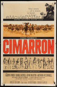 2g167 CIMARRON style A 1sh '60 directed by Anthony Mann, Glenn Ford, Maria Schell!