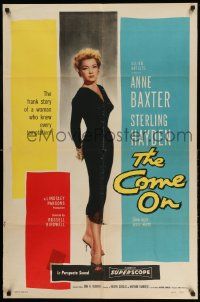2g178 COME ON 1sh '56 full-length image of very sexy bad girl Anne Baxter!