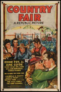 2g186 COUNTRY FAIR 1sh '41 Eddie Foy Jr, June Clyde, political scandal, great artwork!