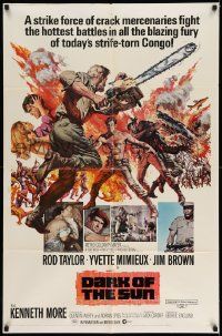 2g204 DARK OF THE SUN 1sh '68 artwork of Rod Taylor charging with chainsaw by Frank McCarthy!
