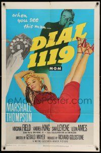 2g226 DIAL 1119 1sh '50 full-length sexy Virginia Field, Marshall Thompson, film noir!