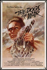 2g237 DOGS OF WAR 1sh '81 Tom Jung art of Christopher Walken with really BIG gun!