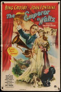 2g261 EMPEROR WALTZ style A 1sh '48 great images of Bing Crosby & Joan Fontaine!