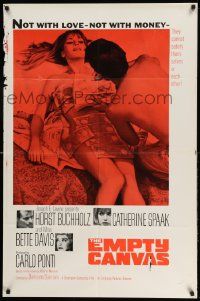 2g263 EMPTY CANVAS 1sh '64 cool orange image of Horst Buchholz and sexy Catherine Spaak!