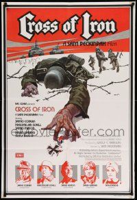2g193 CROSS OF IRON English 1sh '77 Sam Peckinpah, art of fallen World War II Nazi soldier!