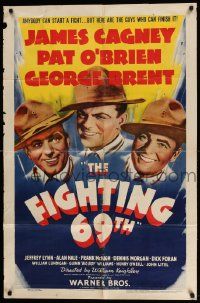 2g293 FIGHTING 69th 1sh '40 great art of WWI soldiers James Cagney, Pat O'Brien & George Brent!
