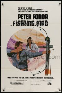 2g294 FIGHTING MAD 1sh '76 Jonathan Demme, cool art of archer Peter Fonda!