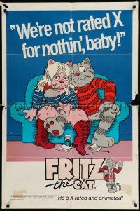 2g327 FRITZ THE CAT 1sh '72 Ralph Bakshi sex cartoon, he's x-rated and animated!
