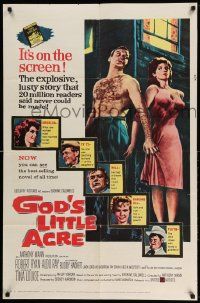 2g361 GOD'S LITTLE ACRE 1sh '58 barechested Aldo Ray & half-dressed sexy Tina Louise!