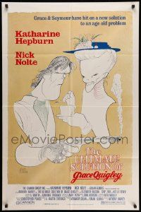 2g363 GRACE QUIGLEY 1sh '85 Al Hirschfeld artwork of Katherine Hepburn & Nick Nolte!