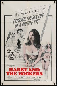 2g382 HARRY & THE HOOKERS 1sh '75 exposed, the sex life of a private eye, sexy art!