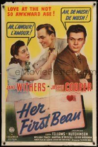 2g390 HER FIRST BEAU 1sh '41 Jane Withers, Jackie Cooper, love at the not so awkward age!