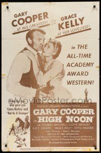 2g395 HIGH NOON 1sh R56 art of Gary Cooper, who was too proud to run, Fred Zinnemann classic!
