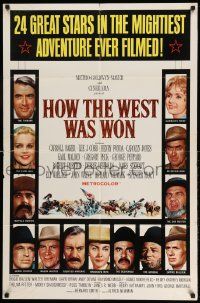 2g418 HOW THE WEST WAS WON 1sh '64 John Ford epic, Debbie Reynolds, Gregory Peck & all-star cast!