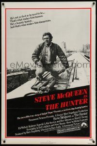 2g423 HUNTER 1sh '80 great image of bounty hunter Steve McQueen!