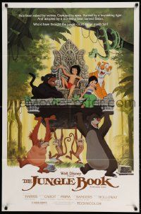 2g449 JUNGLE BOOK 1sh R84 Walt Disney cartoon classic, great image of Mowgli & friends!